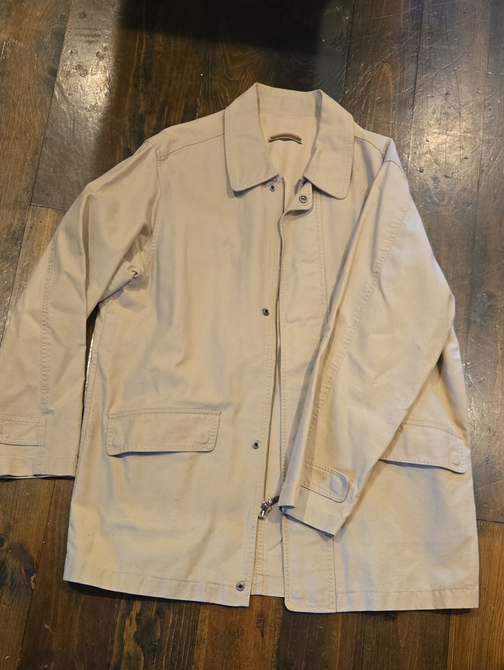 RARE NWOT Vintage Talbots Mens Cotton Canvas Field Jacket Barn Coat Khaki L
